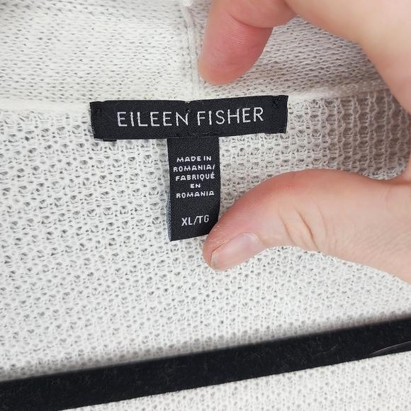 Eileen Fisher Women's White Cardigan Sweater - Picture 4 of 8